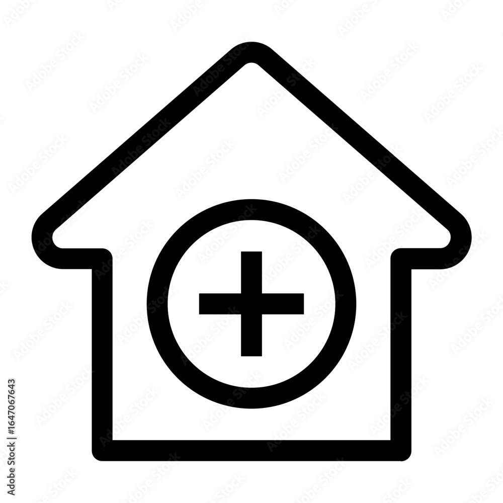 Obraz premium House Plus Sign Icon