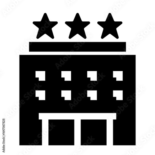 Three Star Hotel Building Icon