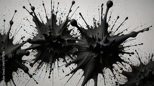 Abstract Black Paint Splash
