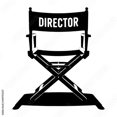 Black director chair with white lettering film movie