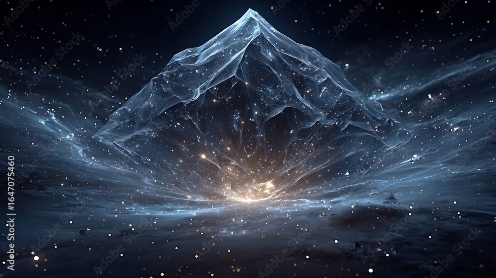 Fototapeta premium Complex gemstone structure with cosmic particles high resolution picture