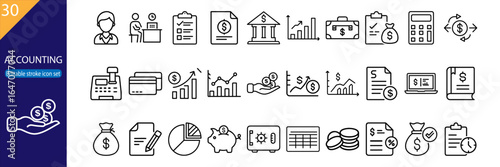 30 Accounting Vector Icons – Minimal Line Pack