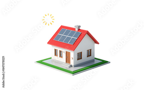 Wallpaper Mural Modern house with solar panels on the roof isolated on transparent background Torontodigital.ca