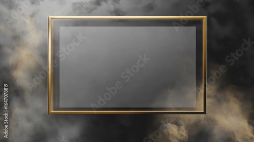 Elegant Empty Frame Surrounded by Dark Smoke and Mist Effects