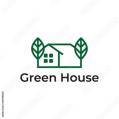 Futuristic Greenhouse Icon with Eco Farming and Smart Tech