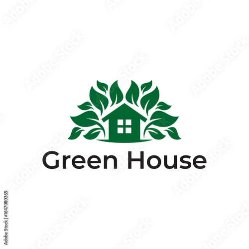 Futuristic Greenhouse Icon with Eco Farming and Smart Tech