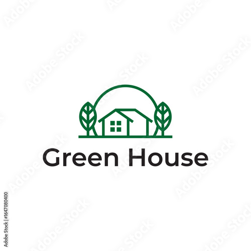 Futuristic Greenhouse Icon with Eco Farming and Smart Tech