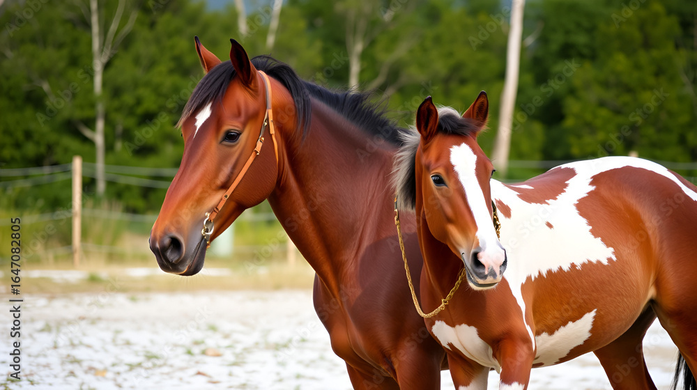 Obraz premium Horse and colt