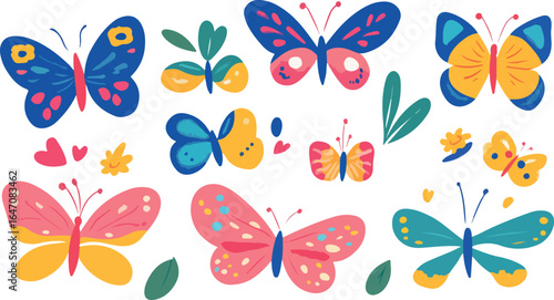 Beautiful set of butterflies