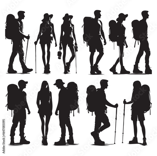 Male and female hiker set
