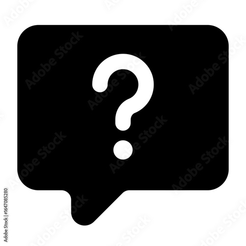 Question Mark Icon in Rounded Speech Bubble
