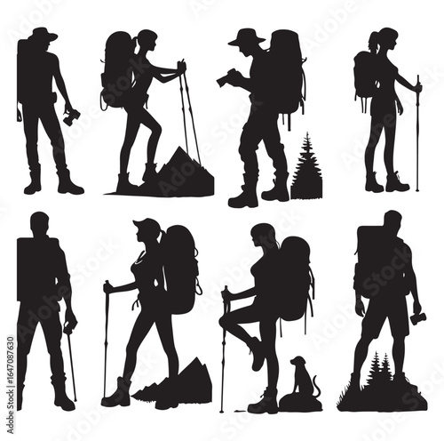 Male and female hiker set