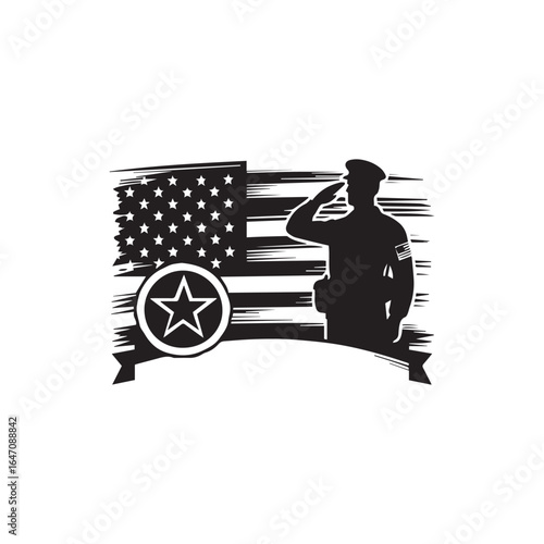  Military illustration, army background, soldiers silhouettes, happy veterans day .