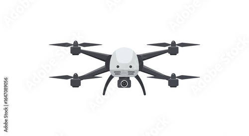 Isolated drone illustration with camera for aerial photography and videography purposes