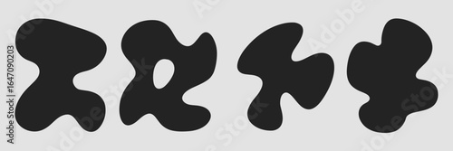 Black and white organic vector blobs – Perfect for clean design, abstract branding, or layout templates.