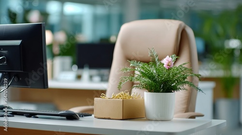 Laid-off employees packing in empty office space a heartbreaking scene of job loss in corporate environment