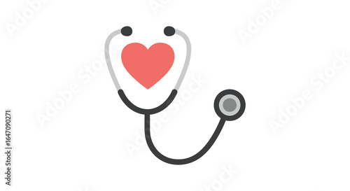 Stethoscope with Heart Shape for Medical Care and Health Concept