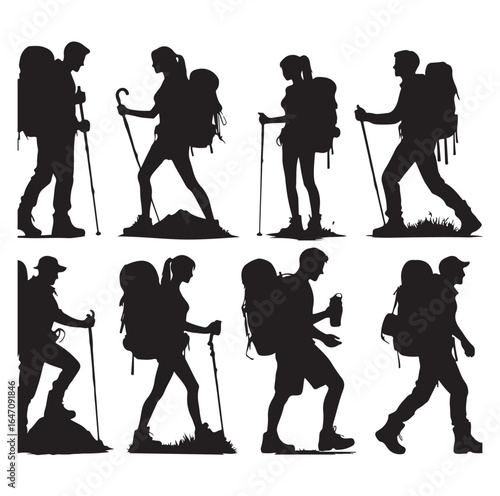 Male and female hiker set