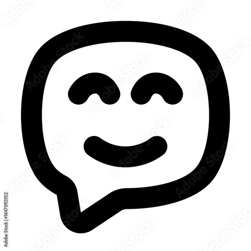 Happy Chat Bubble Emoticon Icon