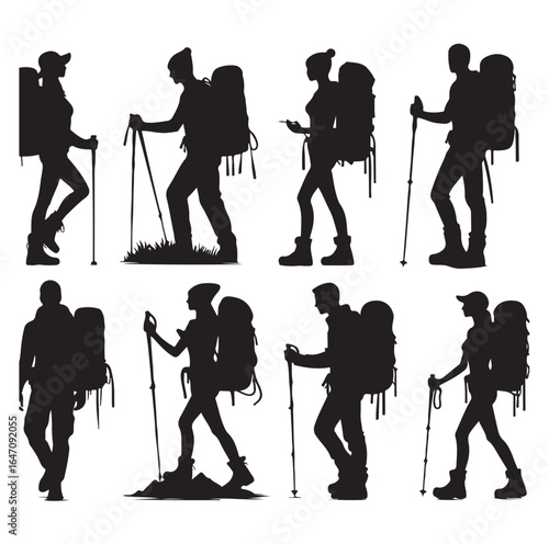Male and female hiker set