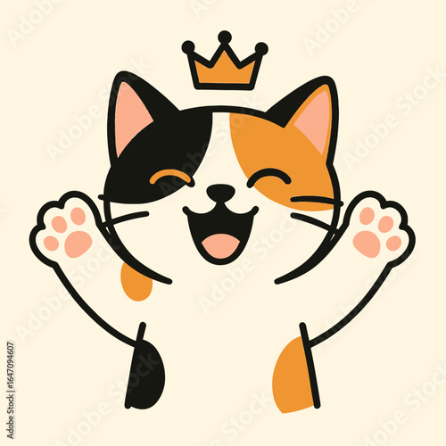Sweet eyed kitten cartoon character