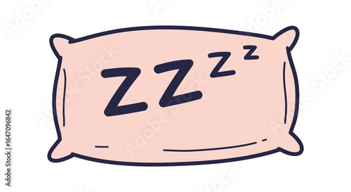 Cute Cartoon Pillow with Zzzs for Sleep Icon