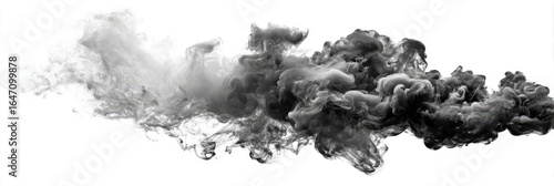 Wallpaper Mural Abstract grayscale ink cloud against white background Torontodigital.ca