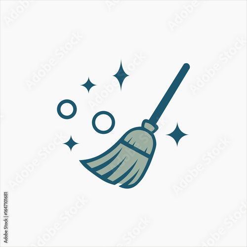 Creative cleaning concept logo design template vector illustration 