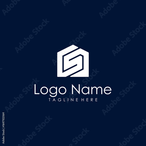 vector logo of initial S house