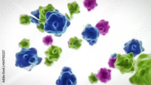 Wallpaper Mural Abstract Colorful Cell Structures Microscopic 3D Render of Vibrant Cells Torontodigital.ca