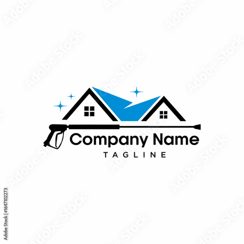 roof cleaning logo vector