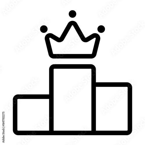 Winning Podium With Crown Icon