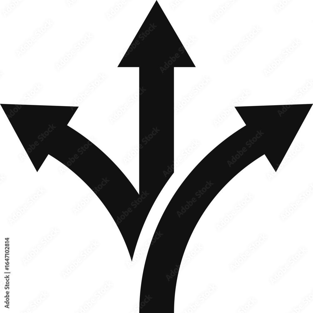 Way direction arrow sign icon set. three arrow, way sign, road direction icon vector. three-way direction arrow sign.Way pointer symbol. Turn arrow navigation sign. Traffic route vector illustration. Way direction arrow sign icon set. three arrow, way sign, road direction icon vector. three-way direction arrow sign.Way pointer symbol. Turn arrow navigation sign. Traffic route vector illustration.