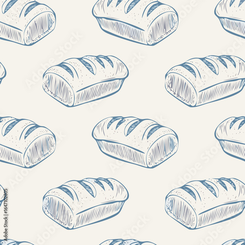 Breads Hand Draw Sketch Pattern Background