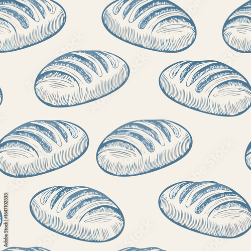 Breads Hand Draw Sketch Pattern Background