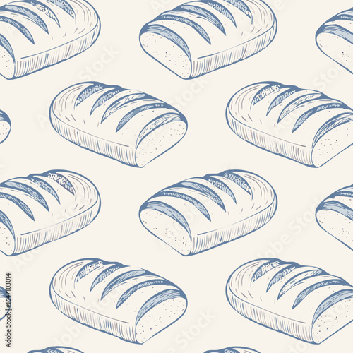 Breads Hand Draw Sketch Pattern Background