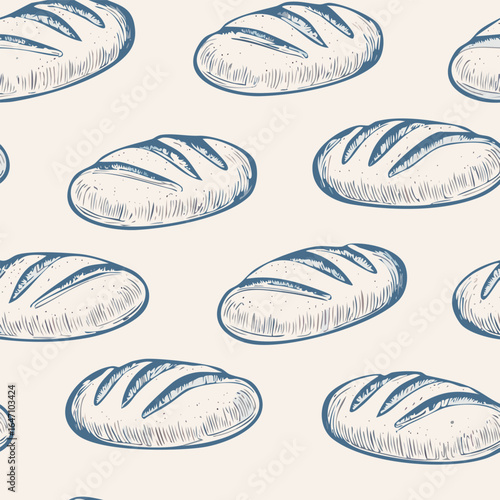 Breads Hand Draw Sketch Pattern Background