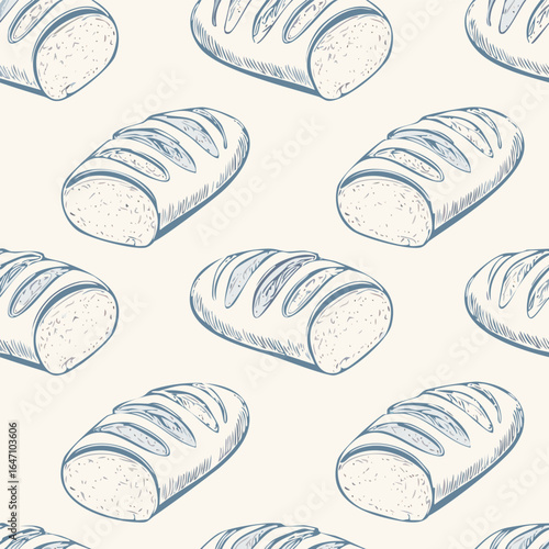 Breads Hand Draw Sketch Pattern Background