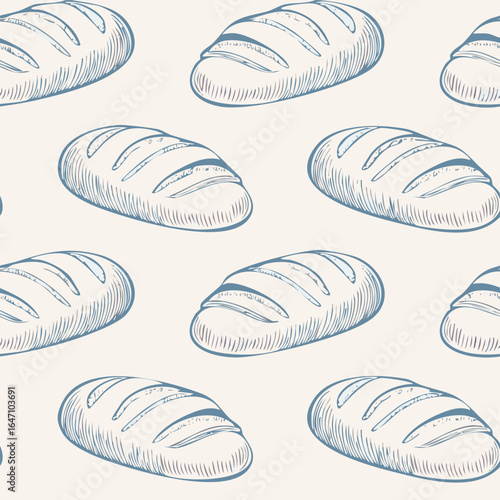 Breads Hand Draw Sketch Pattern Background