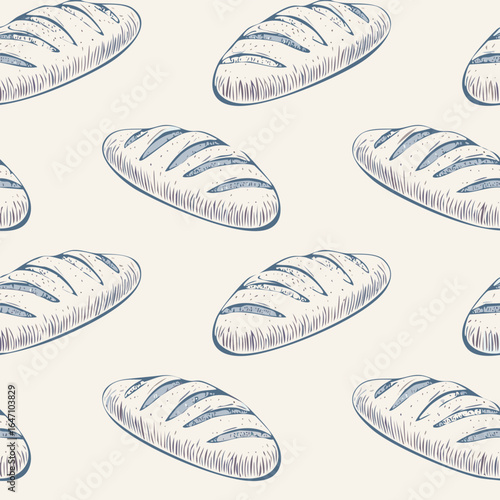Breads Hand Draw Sketch Pattern Background