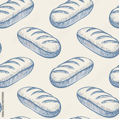 Breads Hand Draw Sketch Pattern Background