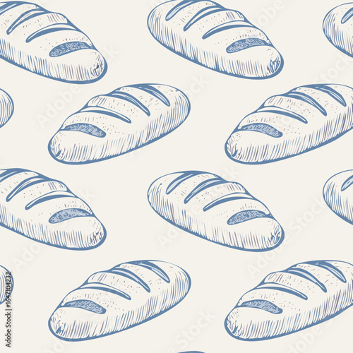 Breads Hand Draw Sketch Pattern Background