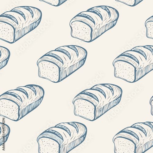 Breads Hand Draw Sketch Pattern Background