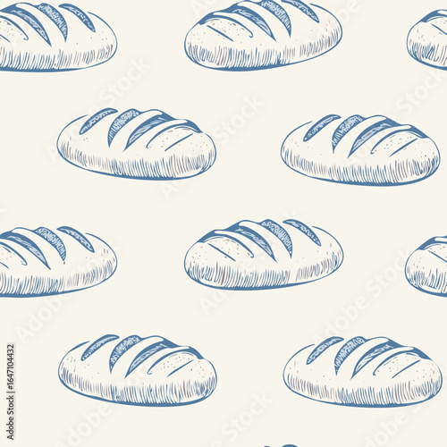 Breads Hand Draw Sketch Pattern Background