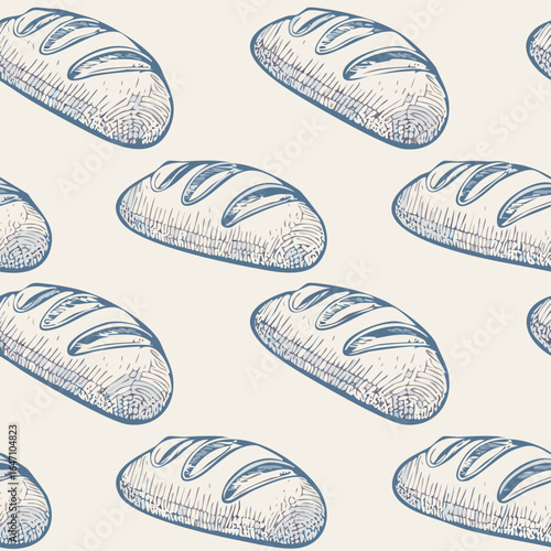 Breads Hand Draw Sketch Pattern Background