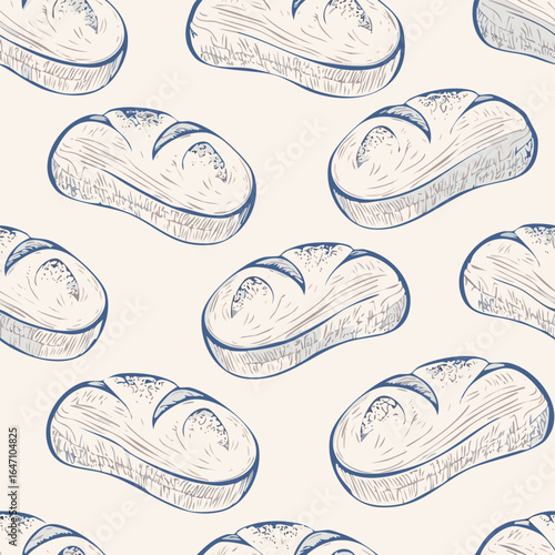 Breads Hand Draw Sketch Pattern Background