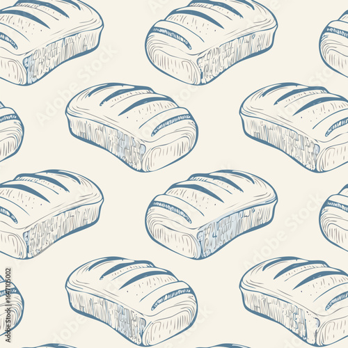 Breads Hand Draw Sketch Pattern Background