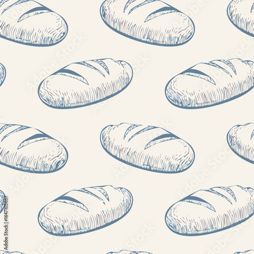 Breads Hand Draw Sketch Pattern Background