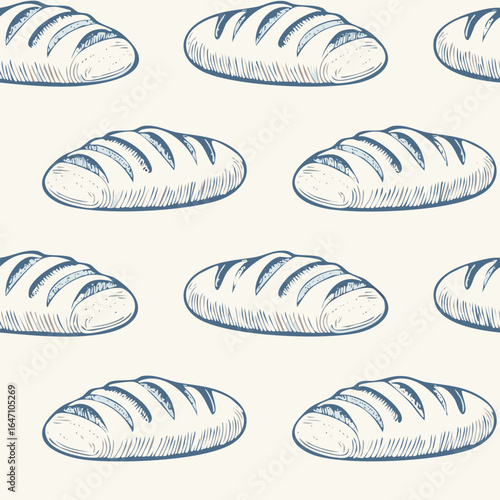 Breads Hand Draw Sketch Pattern Background