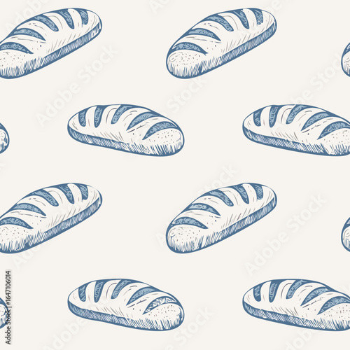 Breads Hand Draw Sketch Pattern Background